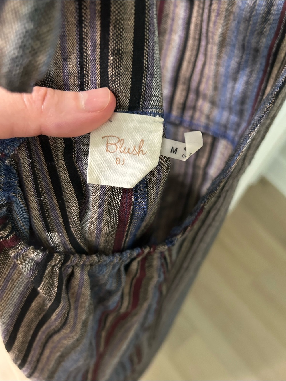 Blush Sz M, Striped Wide-Leg Jumpsuit - Picture 3 of 9